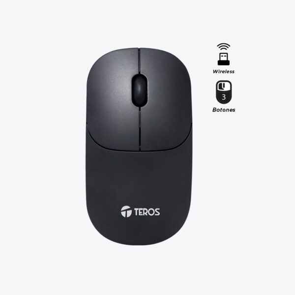 Mouse Óptico Inalámbrico TEROS TE-1217S – 1000 DPI – Receptor USB – 3 Botones