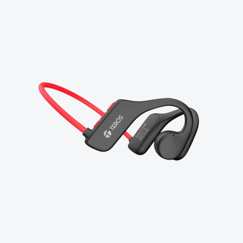 Audífonos Bluetooth TEROS TE-8078R – Conducción de Aire – Rojo/Gris – Manos Libres – Deportivos