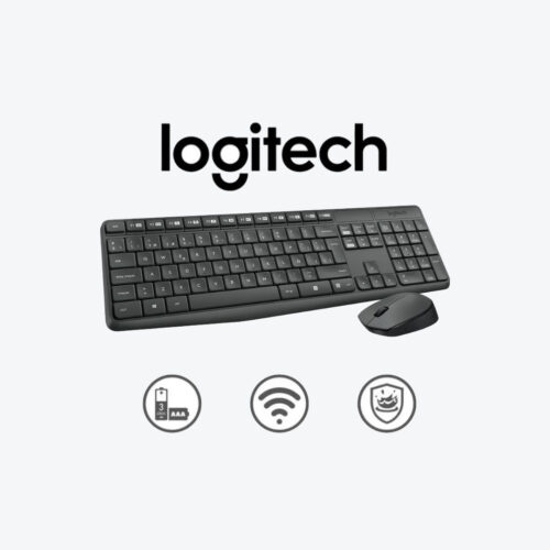 Combo Logitech MK235 – Teclado + Mouse – USB Inalámbrico – Batería Duradera