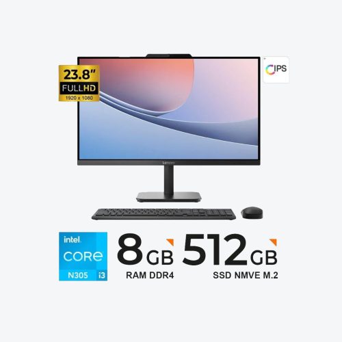 AIO Lenovo V100 – 23.8″ FHD IPS – Intel Core i3 N305 – 8GB RAM – 512GB SSD