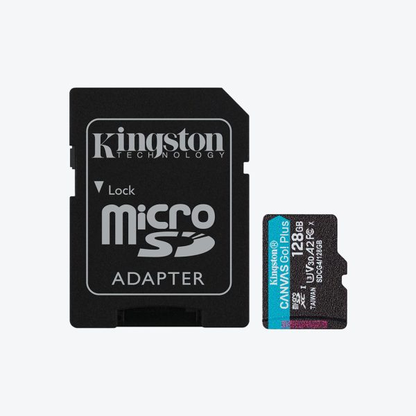 Memoria MicroSD Kingston Canvas Go! Plus 128GB – UHS-I U3 V30 – 4K – Incluye Adaptador SD